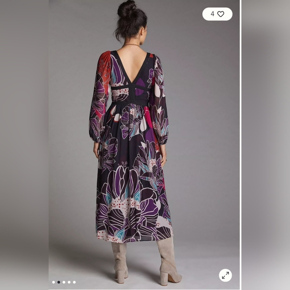 Anthropologie Let Me Be Floral Midi Dress - Picture 2 of 11